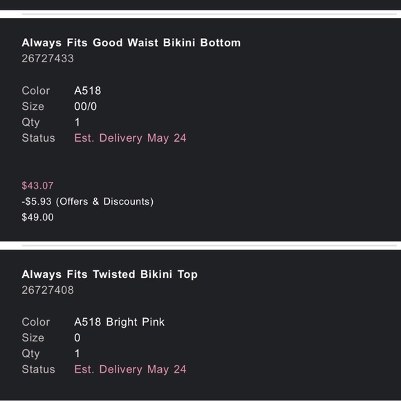 Good American Women’s Always Fit Bikini - Twisted Top & Good Waist Bottom Pink 0 - Picture 11 of 12